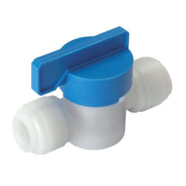 fluidFIT Absperrhahn for precise fluid flow regulation in pipe and hose systems.