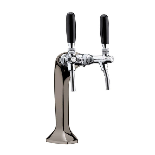 Schanksäule Schwanenhals schwarz verchromt Giotto medium 2-leitig