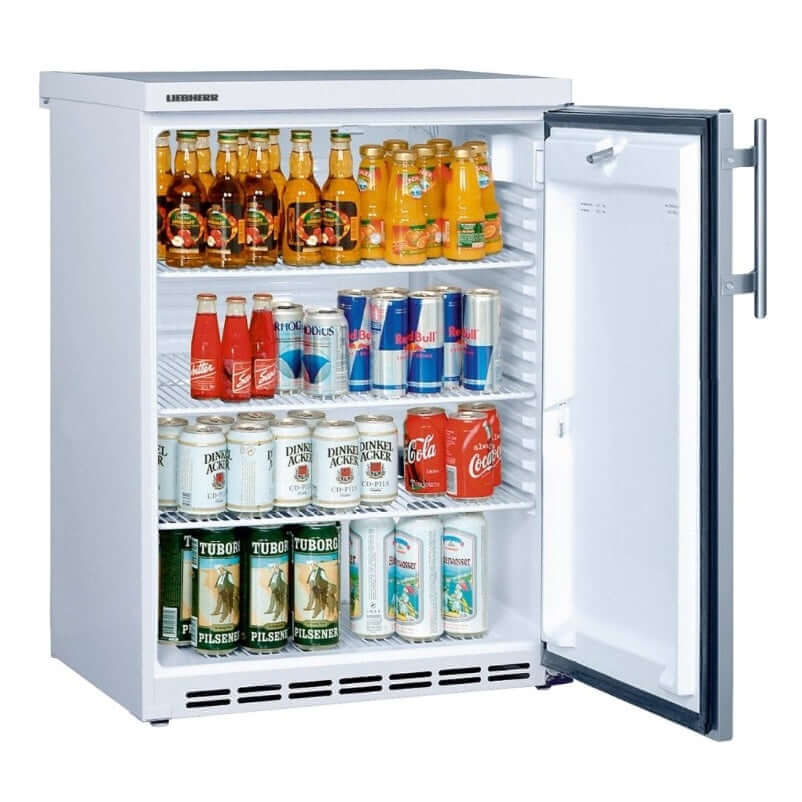 Réfrigérateur distributeur Liebherr FKU 1800, blanc/porte en acier inoxydable