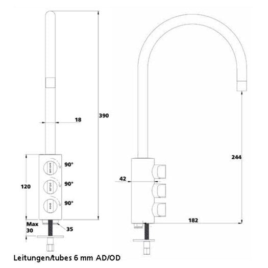 Soda water tap MISA-4000, 3-pipe