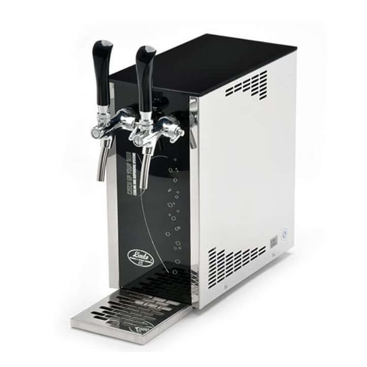 Lindr PYGMY Exclusive 25K beer tap system in sleek design with two taps for serving perfectly chilled beer.