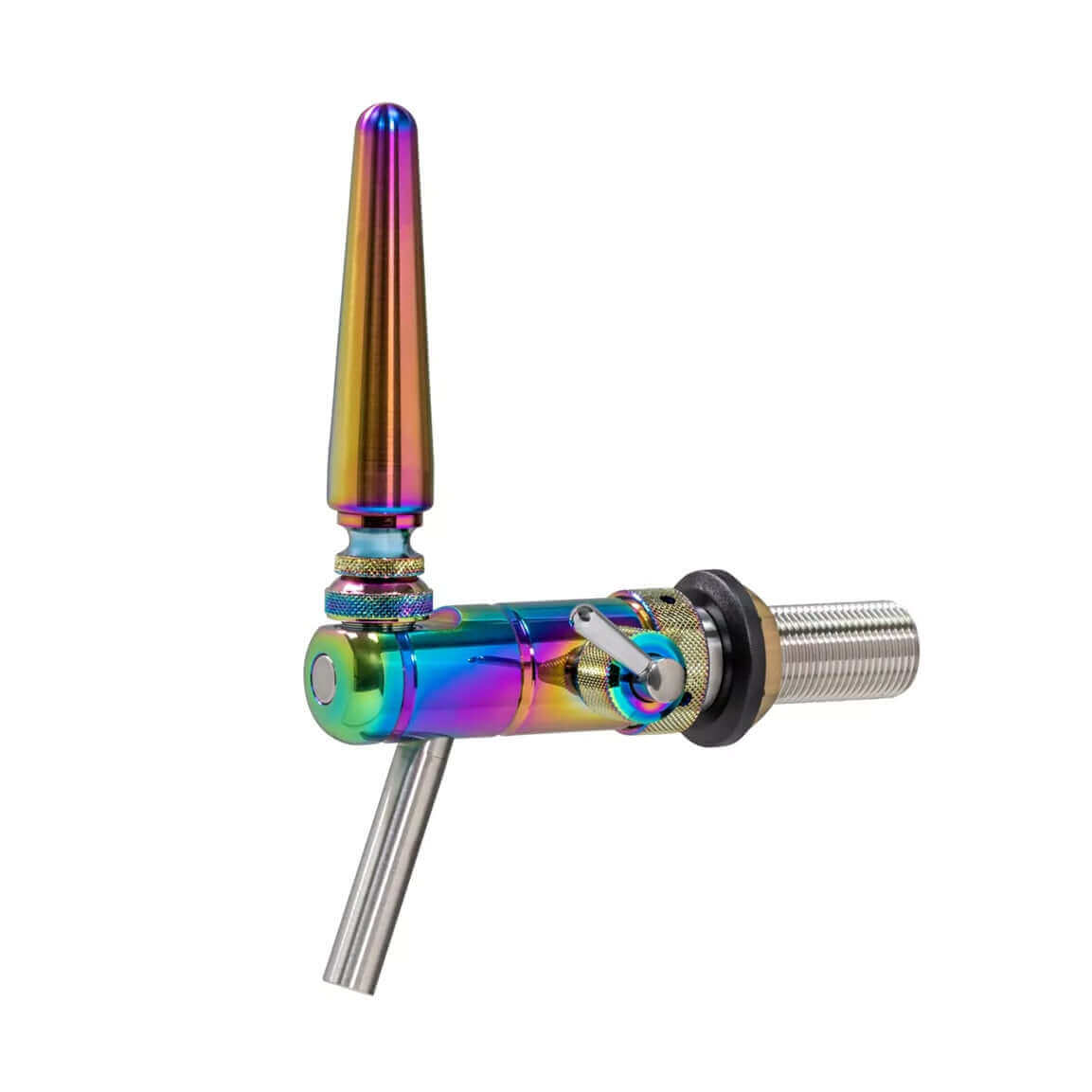 Raffeiner Junior Zapfhahn in multicolor, aus Edelstahl mit PVD-Beschichtung, ideal für geräuschloses Zapfen.