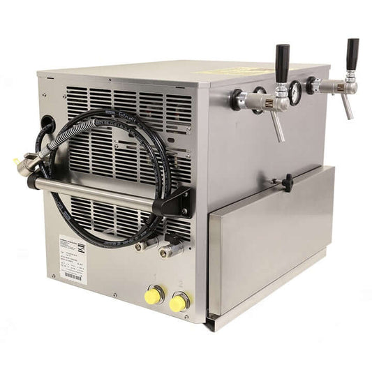 Selbach Typ Hessen Zapfanlage 190 l/h OTK, kompakte Schankanlage mit zwei Getränkeleitungen und Trockenkühlung.