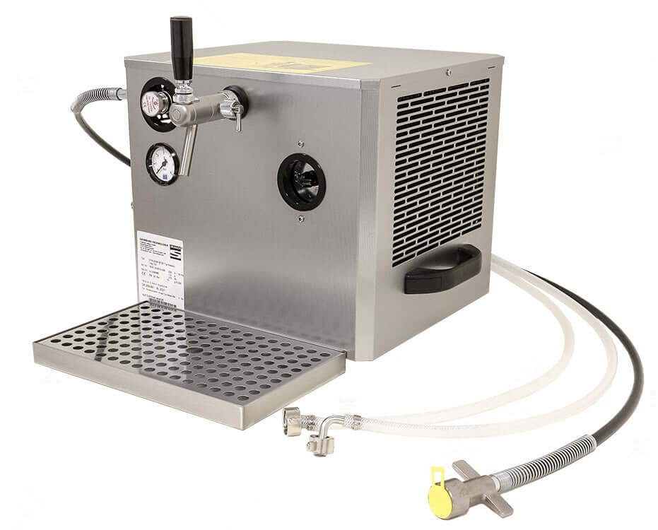 Selbach Typ Hessen Zapfanlage 35 l/h Trockenkühlung mit Junior Kompensatorschankhahn für perfekte Biergenüsse.