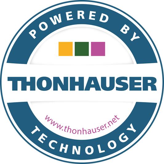 Logo of Thonhauser, powered by technology with website link www.thonhauser.net