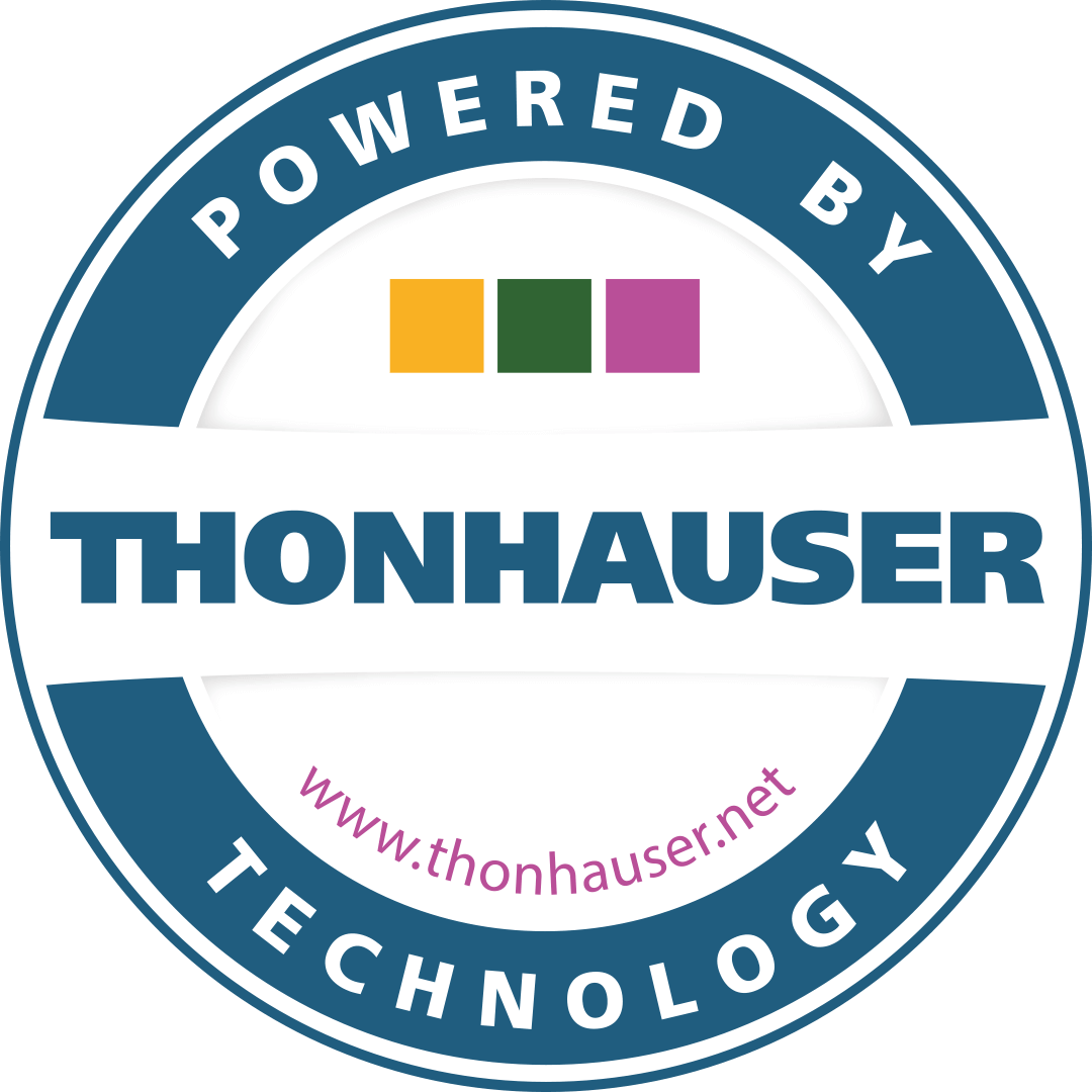 Logo of Thonhauser, powered by technology with website link www.thonhauser.net