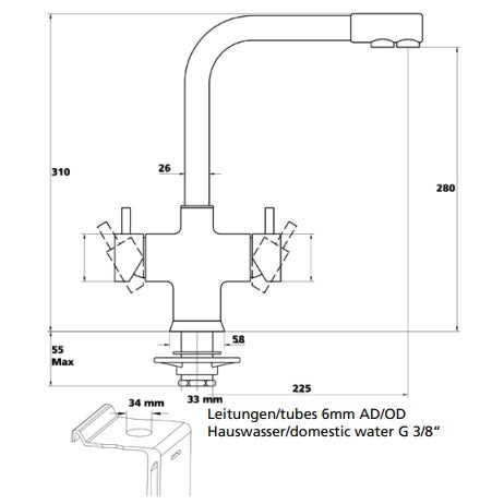 Colonne de distribution Multifive, 5 voies