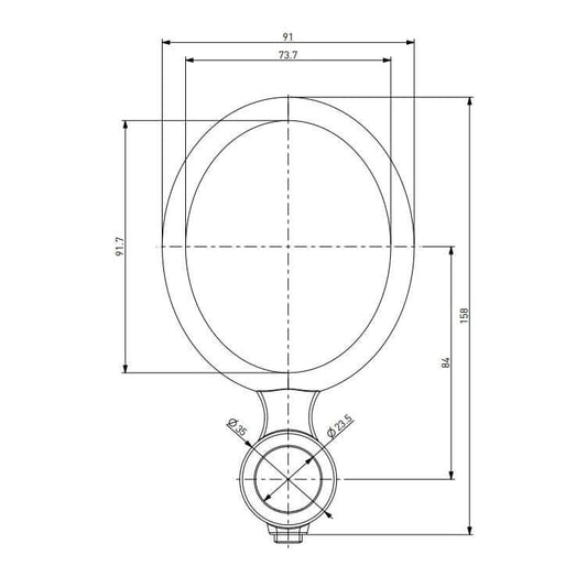 Medaillon Schanksäule vertikal, Gold