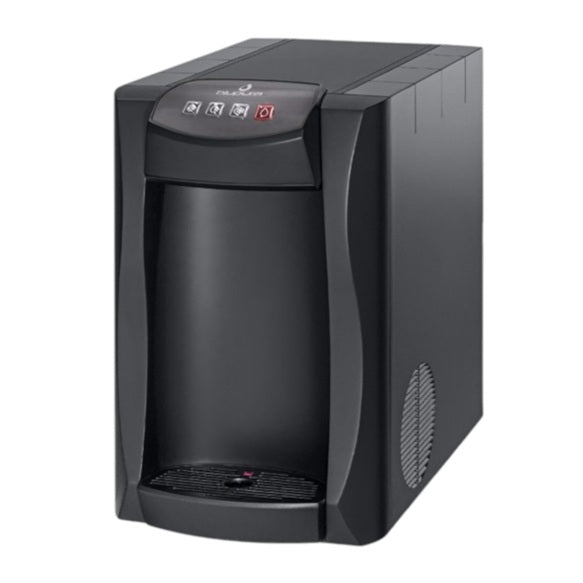 blupura Tafelwasseranlage HOT in modern black design for sparkling and still water.
