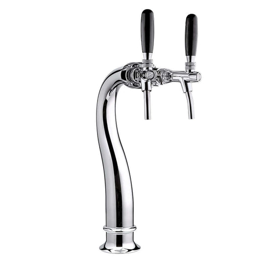 “Swan neck” dispensing column 1 to 6 lines, chrome-plated brass