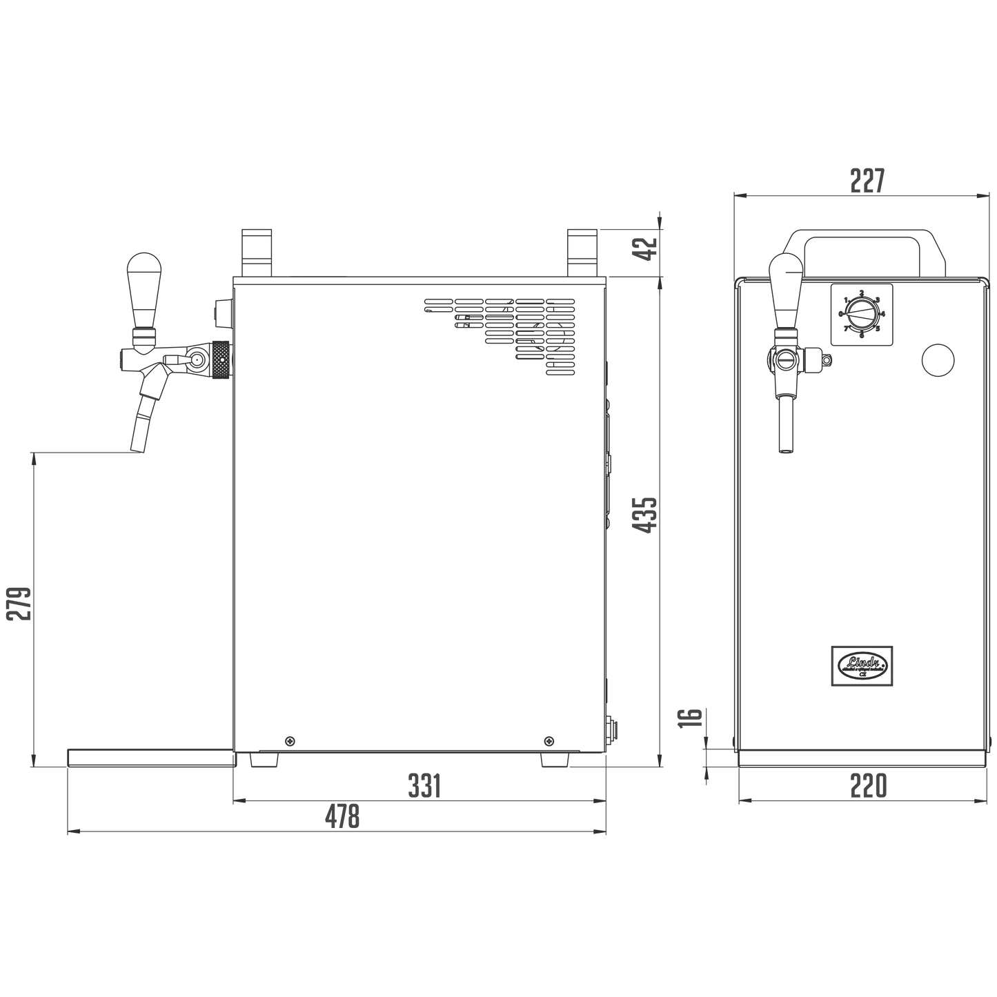 Distributeur Lindr Kontakt 40 Green Line (1 ligne)