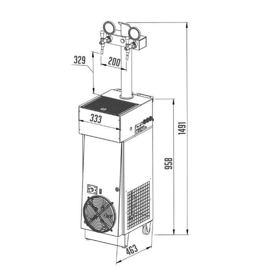 Lindr Zapfanlage CWP 200 Green Line mobil (2 leitig)