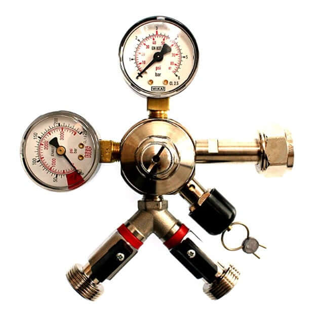 CO2 pressure reducer 2 lines (economy), 3 bar