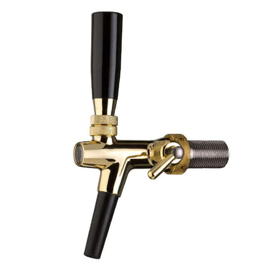 Gold-plated brass compensator tap with foam button (10 mm)