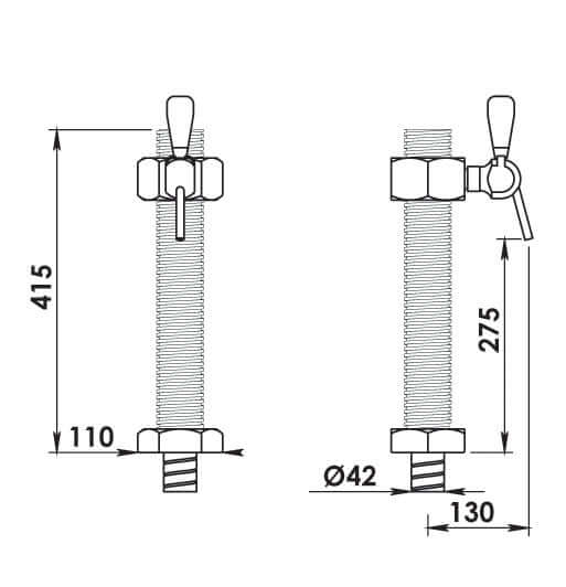 Schanksäule "Bolt" 1-leitig