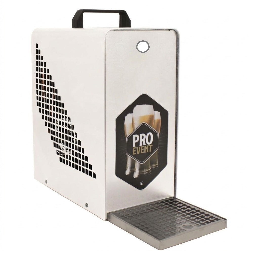 Bierzapfanlage Micro Matic Pro Event - kompaktes Edelstahlgerät für perfekte Bierkühlung und mobile Flexibilität.