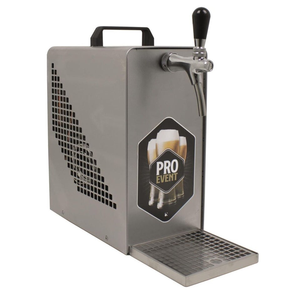 Oprema Pro Event Bierzapfanlage Trockenkühlgerät aus Edelstahl mit Zapfhahn und Auffangschale