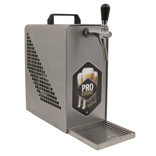 Oprema Pro Event Bierzapfanlage Trockenkühlgerät aus Edelstahl mit Zapfhahn und Auffangschale