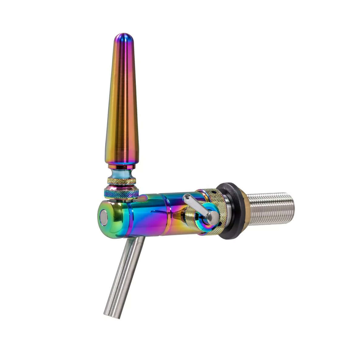Raffeiner Junior Zapfhahn in multicolor, aus Edelstahl mit PVD-Beschichtung, ideal für geräuschloses Zapfen.