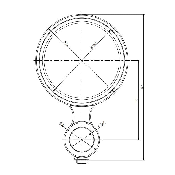 Medaillon Schanksäule rund, Chrom