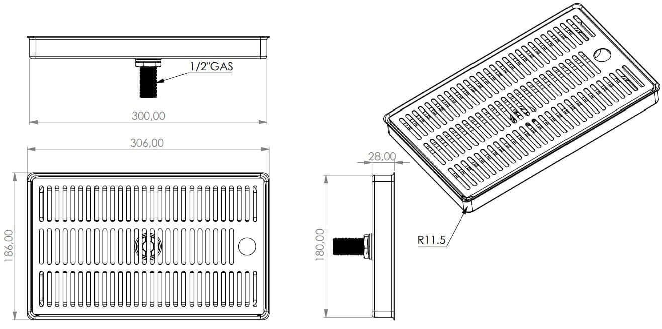 Drip tray structure with drain