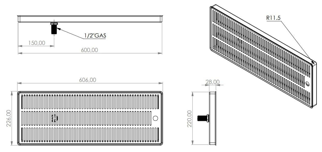 Drip tray structure with drain