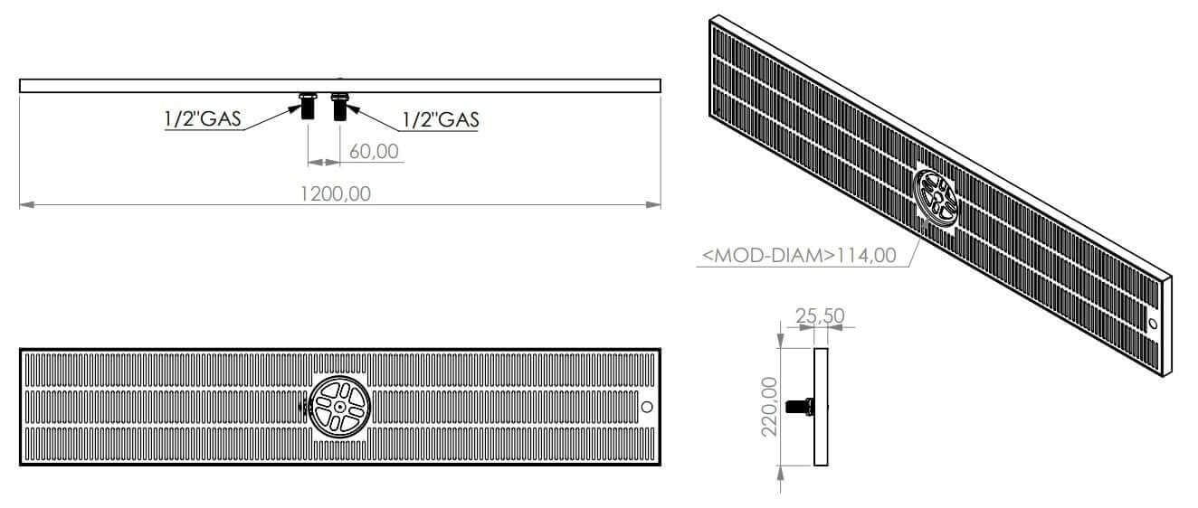 Drip tray structure with glass shower and drain