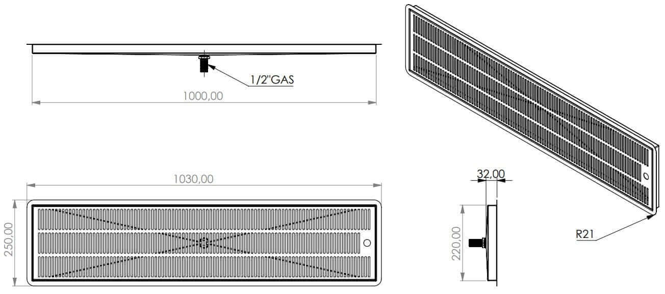 Drip tray installation with drain