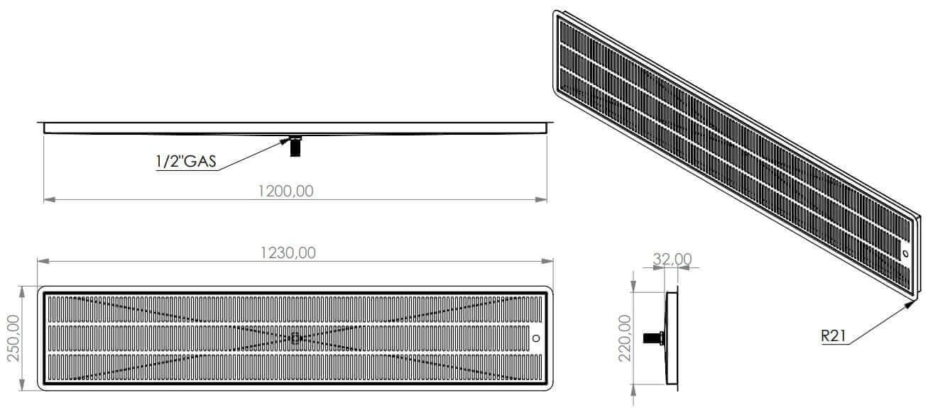 Drip tray installation with drain