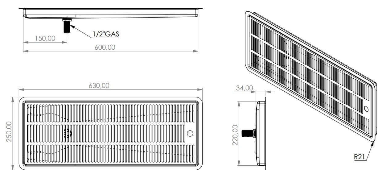 Drip tray installation with drain