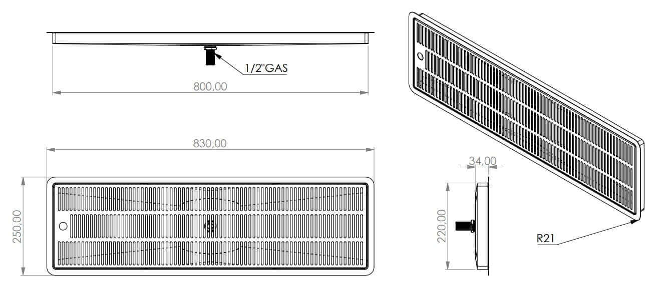 Drip tray installation with drain