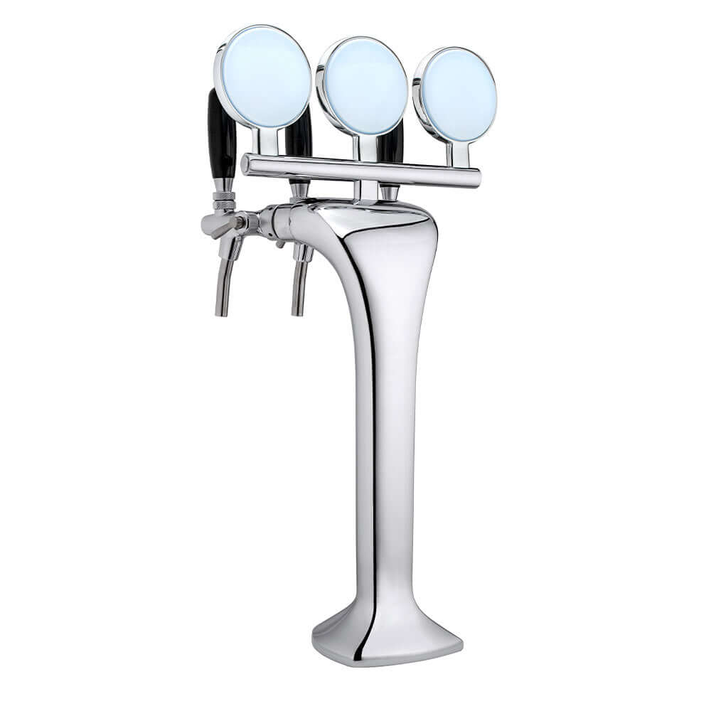 “Giotto Bynight” bar column, 1 to 4 lines, chrome-plated brass