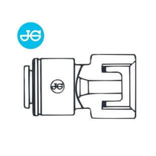 John Guest screw-on connector 8mm x 3/4" IG (BSP, flat sealing, guide groove)